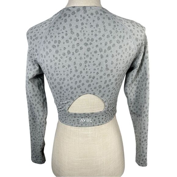 AYBL Evolve Grey Speckle Seamless Long Sleeve Activewear Top - Picture 4 of 7